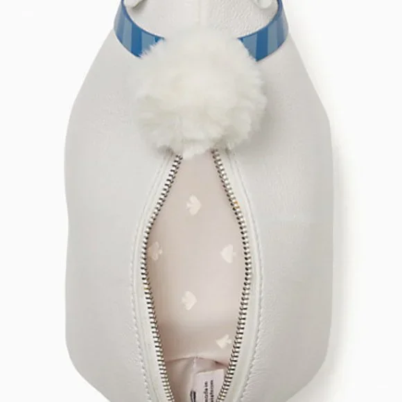 BEAUTIFUL ARTIC FRIENDS POLAR ANIMAL WHITE BEAR WEARING BLUE SCARF KATE SPADE - Picture 8 of 9